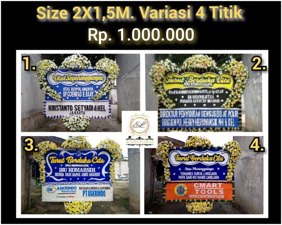 Bunga Papan Duka Cita (Size 2x1,5M)